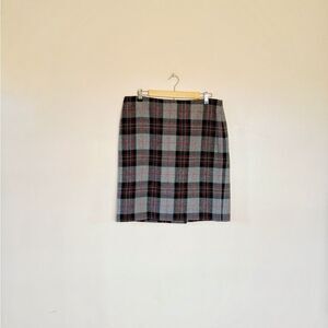 Gray Talbots Plaid Lined Skirt Size 14P EUC